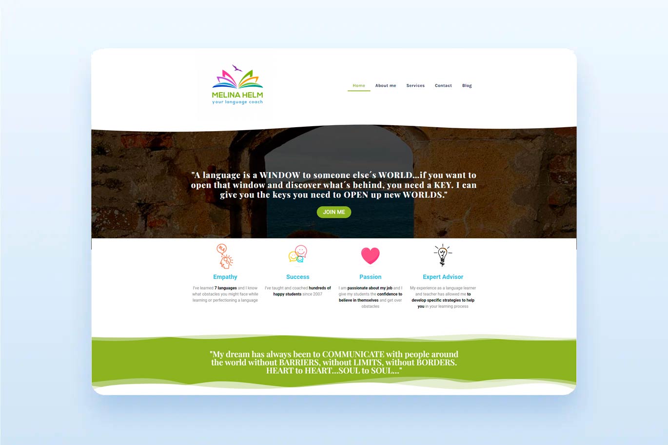 Diseño web para Melina Helm